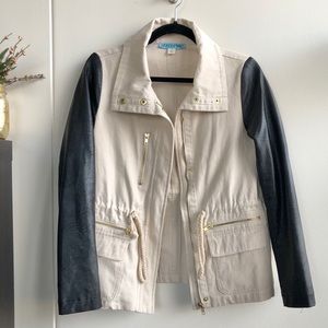 Canvas & Faux Leather Jacket